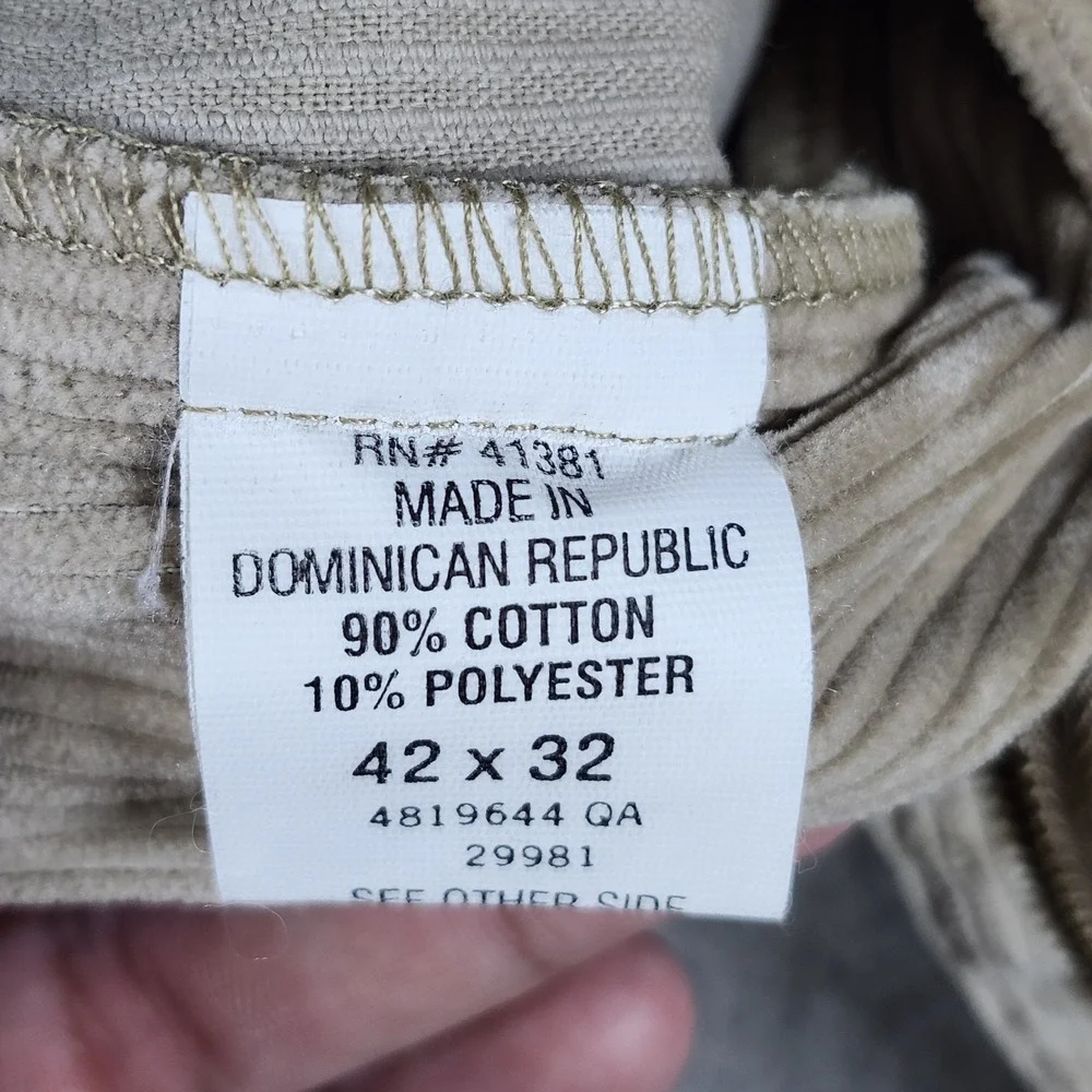Polo Ralph Lauren Gordon‎ Corduroy Pants Mens 42x32 Beige Pleated  Classic